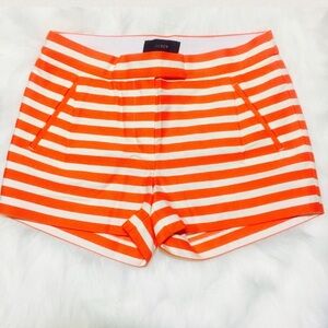 J Crew Orange and white Striped Shorts